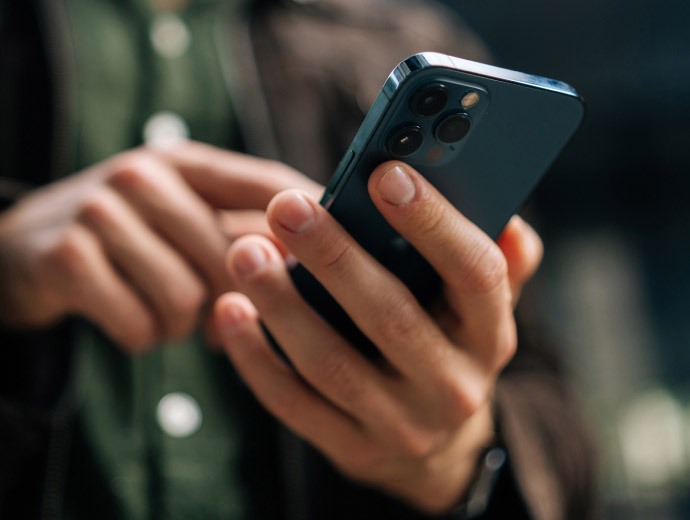 person using phone